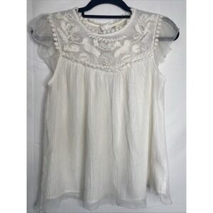Moulinette Souers Anthropology Sleeveless Lace shirt‎ womens SZ 2